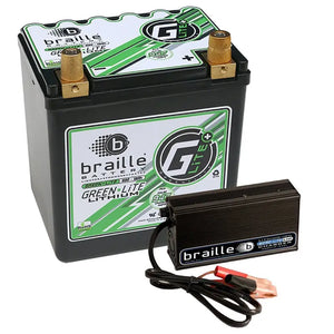 Braille Green-Lite Lithium Automotive & 6 Amp Lithium Charger Combo - G30C - Race Beat